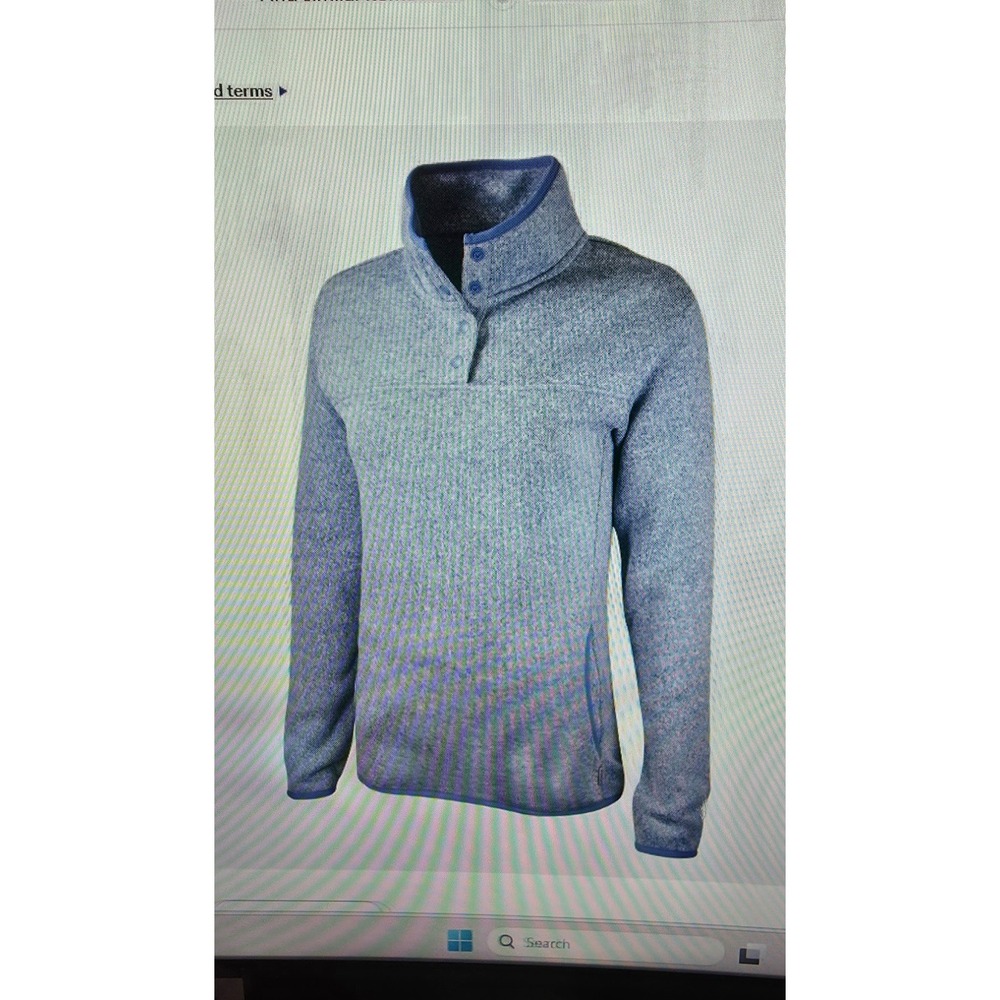 Eddie Bauer Women's Radiator Fleece 2.0 Snap Mock Neck Sweater (Retail $60) Blue
